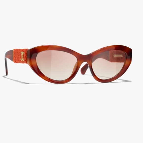 Chanel CH5513 175113 Havana Cat Eye Sunglasses Acetate - Picture 1 of 11